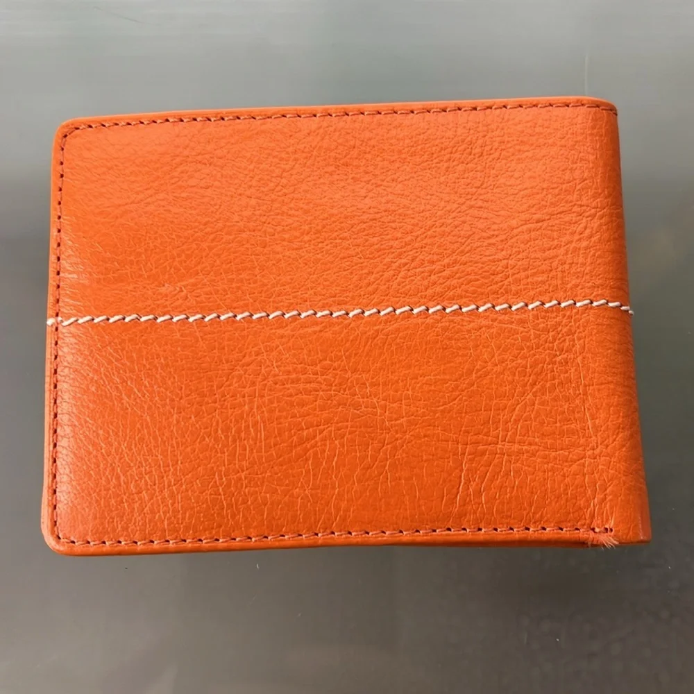 🍊NWOT Wallet | Orange Leather Bi-Fold Key Card/Cash Holder by Wilsons Leather
